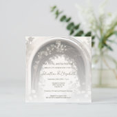 Romantische Boho Botanische Probe Abendessen Einladung (Stehend Vorderseite)