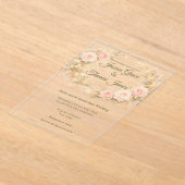 Romantische Boho Elegante Rose Acryleinladungen (Ablage )