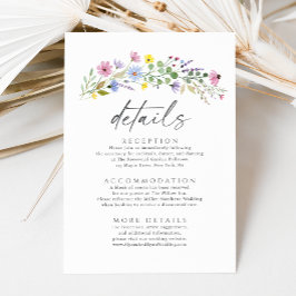Romantische Boho Garden Wildblume Hochzeiten Detai Begleitkarte
