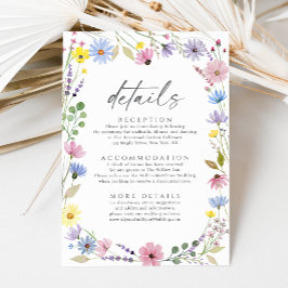 Romantische Boho Garden Wildblume Hochzeiten Detai Begleitkarte
