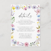 Romantische Boho Garden Wildblume Hochzeiten Detai Begleitkarte (Vorderseite)