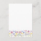 Romantische Boho Garden Wildblume Hochzeiten Detai Begleitkarte (Rückseite)