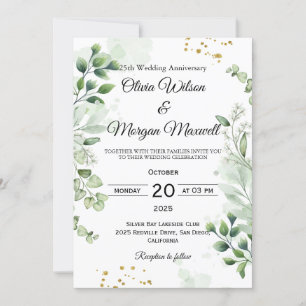 Romantische Boho Greenerity Hochzeitstag Einladung