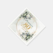 Romantische Boho-Grünpflanzen 80. Geburtstagsservi Serviette (Ecke)