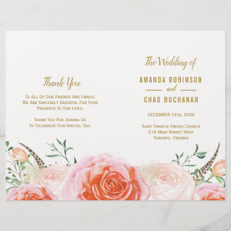 Romantische Boho-Hochzeitsprogramme