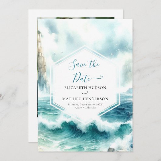 Romantische Boho Nautical Wedding Save The Date (Vorne/Hinten)