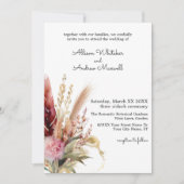Romantische Boho Pampas Grass Wedding Einladung (Vorderseite)