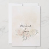 Romantische Boho Peonies & Greenery Hochzeitsfeier Dankeskarte (Rückseite)