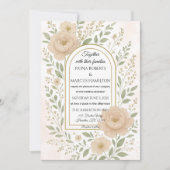Romantische Boho Peonies & Greenery Hochzeitsfeier Einladung (Vorderseite)