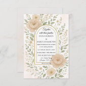 Romantische Boho Peonies & Greenery Hochzeitsfeier RSVP Karte (Vorne/Hinten)