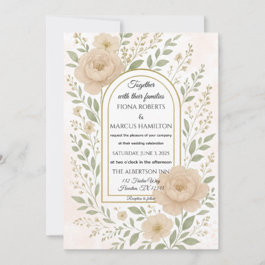 Romantische Boho Peonies & Greenery Hochzeitsfeier Save The Date (Vorderseite)