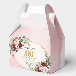 Romantische Boho-Rosa-Gold-Blumen zum 60. Geburtst Geschenkschachtel
