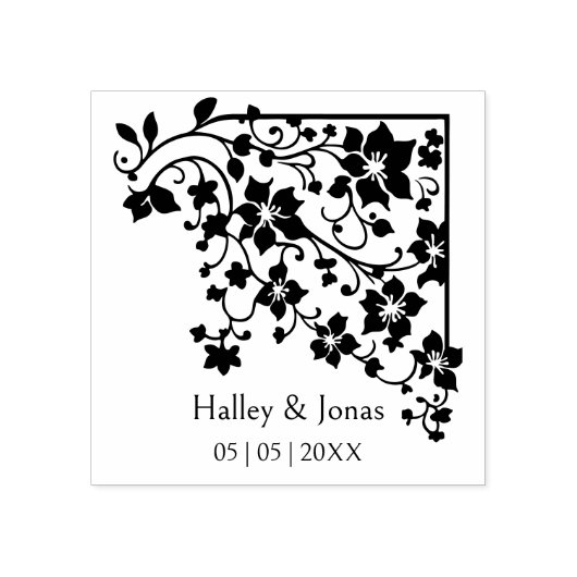 Romantische Boho Rustikale Wildblumen Hochzeit Gummistempel (Prägung)