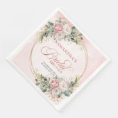 Romantische Boho-Staub-Pink-Blumen-Brautparty Serviette (Ecke)