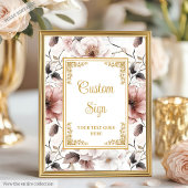 Romantische boho staubige rosa Blume Goldzeichen 8 Poster