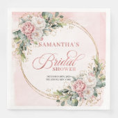 Romantische Boho-Staubrosa-Blumen-Brautparty  Serviette (Vorderseite)