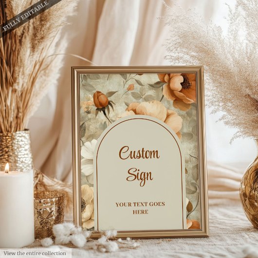Romantische Boho-Terrakotta-Sage-Grün-Hochzeit Poster