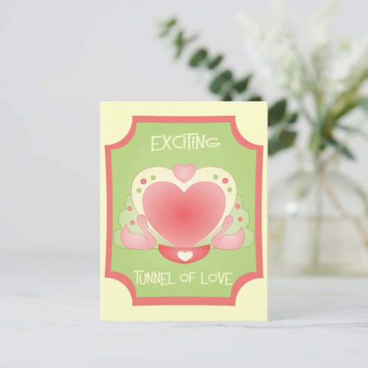 Romantische Bootsfahrt Postkarte (Stehend Vorderseite)