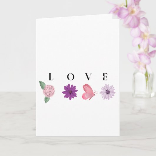 Romantische Botanik zum Valentinstag oder Hochzeit Karte (Orchidee)