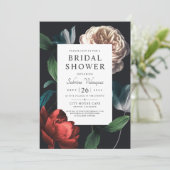 Romantische Botanische Brautdusche Einladung V 01 (Stehend Vorderseite)