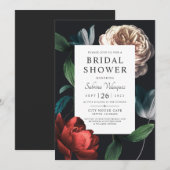 Romantische Botanische Brautdusche Einladung V 01 (Vorne/Hinten)