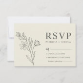 Romantische Botanische Daisy Wedding Response Card RSVP Karte (Vorderseite)