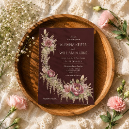 Romantische botanische elegante Blumenhochzeit Einladung