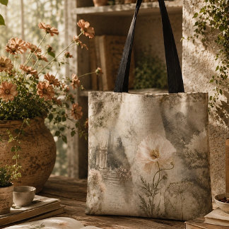 Romantische botanische Ephemera-Blumengarten-Kunst Tasche