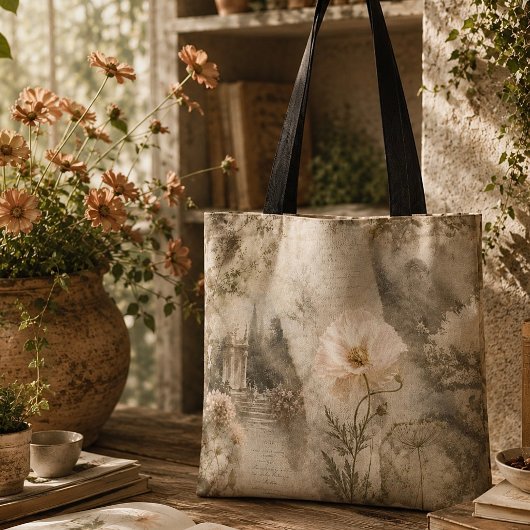 Romantische botanische Ephemera-Blumengarten-Kunst Tasche
