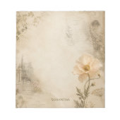 Romantische botanische Ephemera-Garten-Collage Notizblock (Vorderseite)