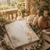 Romantische botanische Ephemera-Garten-Collage Notizblock