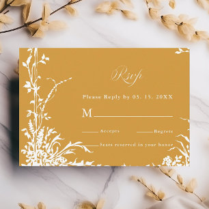 Romantische Botanische Gartenhochzeit Bernstein RSVP Karte