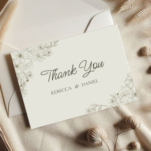 Romantische botanische Hochzeit Danke Karte