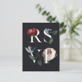 Romantische botanische Hochzeit RSVP Postcard V 01 Feiertagspostkarte (Stehend Vorderseite)