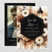 Romantische botanische Hochzeit Save The Date (Vorne/Hinten)