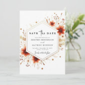 Romantische Botanische Hochzeit Save The Date (Stehend Vorderseite)