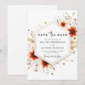 Romantische Botanische Hochzeit Save The Date (Vorne/Hinten)