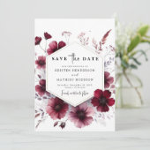 Romantische Botanische Hochzeit Save The Date (Stehend Vorderseite)
