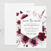Romantische Botanische Hochzeit Save The Date (Vorne/Hinten)