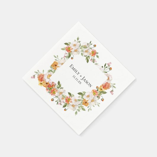 Romantische botanische Hochzeit Serviette (Ecke)