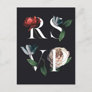 Romantische botanische Hochzeits-RSVP-Postkarte V Feiertagspostkarte