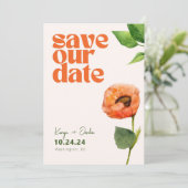 Romantische botanische Liebe Save the Date Einladung (Stehend Vorderseite)