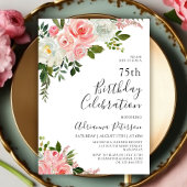 Romantische botanische Rose Blütenblüte Einladung