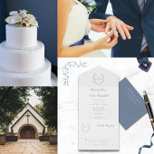 Romantische Botanische Wappen Hochzeit All In One Einladung