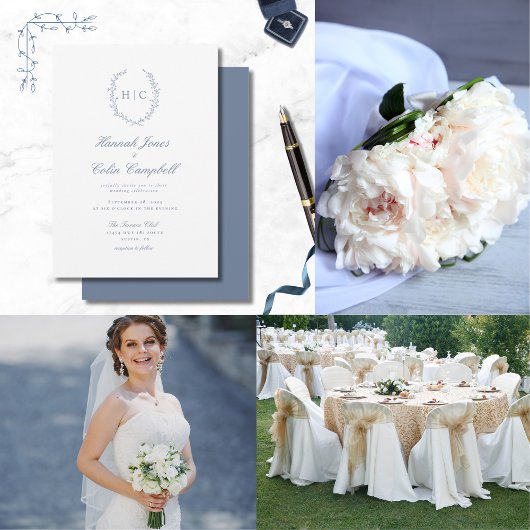 Romantische Botanische Wappen Hochzeit Einladung