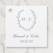 Romantische Botanische Wappen Hochzeit Geschenkanhänger (Vorderseite)