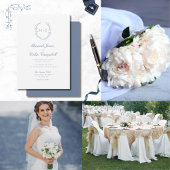 Romantische Botanische Wappen Hochzeit Menükarte