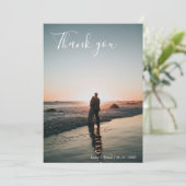 Romantische Botanische Wildblume Hochzeit Dankeskarte (Stehend Vorderseite)