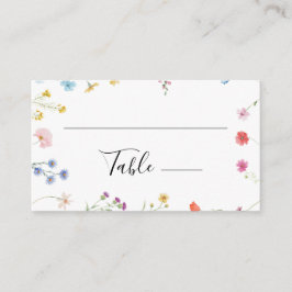 Romantische botanische Wildblume Hochzeit Platzkar Platzkarte