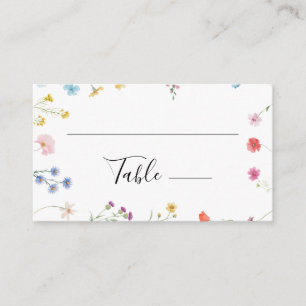 Romantische botanische Wildblume Hochzeit Platzkar Platzkarte